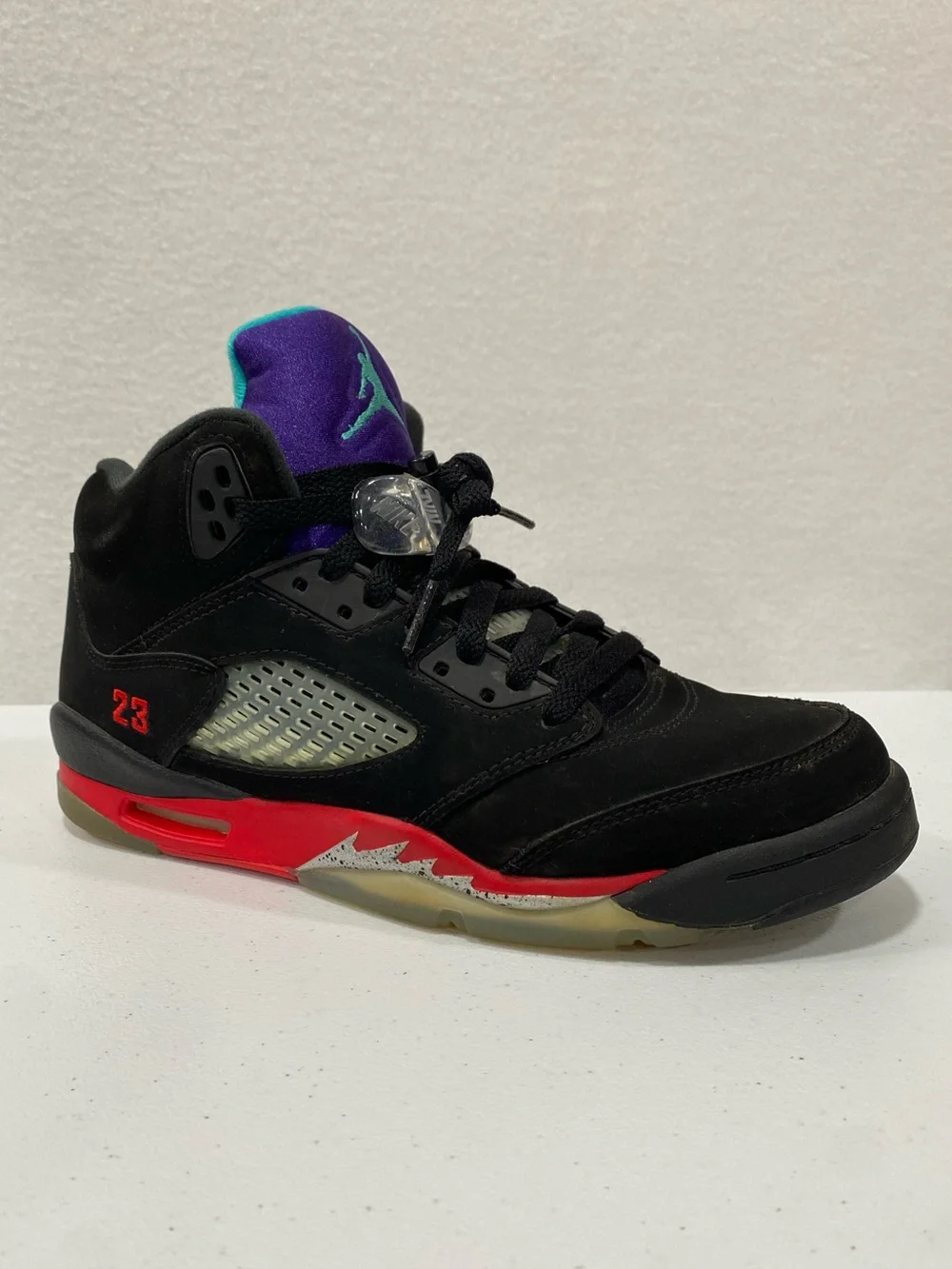 Nike Air Jordan 5 Retro GS Top 3 Black Metallic Grape Fire Red CZ2989-001 Sz 7Y